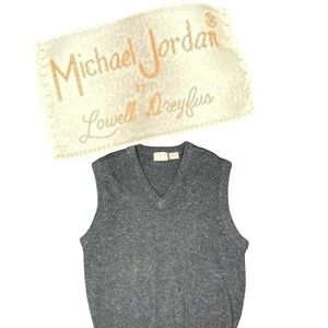 ~ VTG Y2K 90s Michael Jordan by Lowell Dreyfus 100% Pure New Wool Size Large